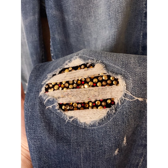 Mother Superior The Tomcat Jeans Pray for Hidden Gems Denim Straight Distressed - Picture 7 of 17